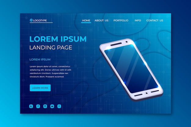 Template smartphone landing page