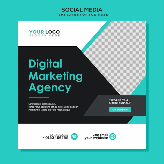 Free vector template social media post