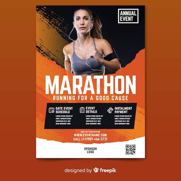 Template sport flyer with image