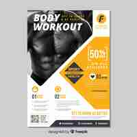 Free vector template sport flyer with image