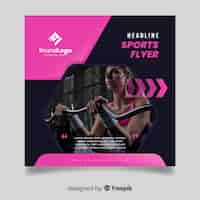 Free vector template sport flyer with image