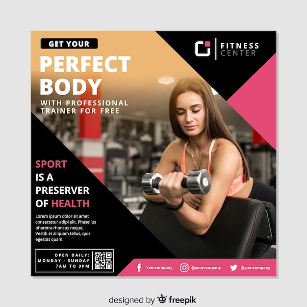 Template sport flyer with photo