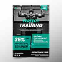 Free vector template sport flyer with photo