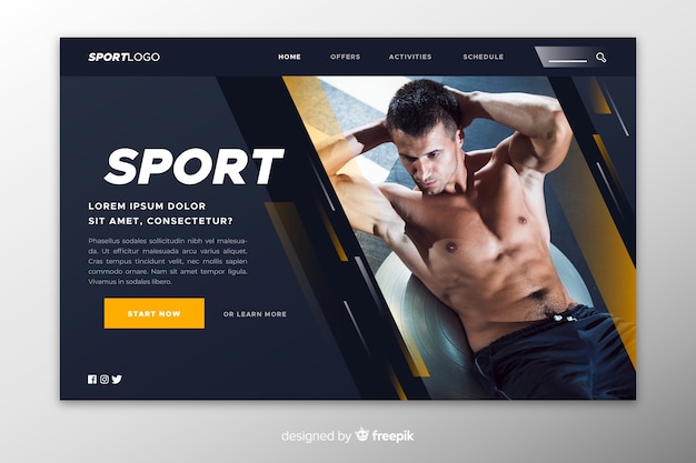 Template sport landing page