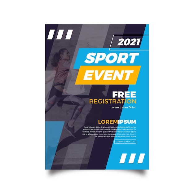 Free vector template for sporting events poster