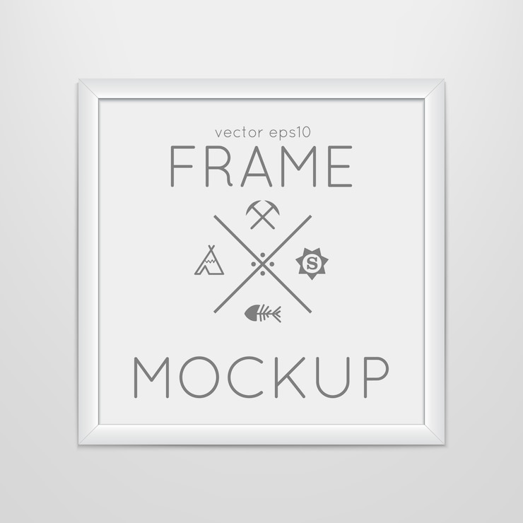 Free Vector template of square frame with poster