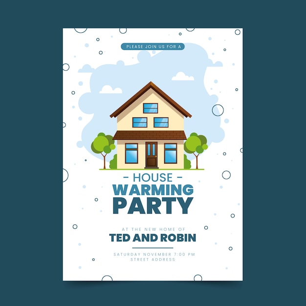 Template theme for housewarming party invitation