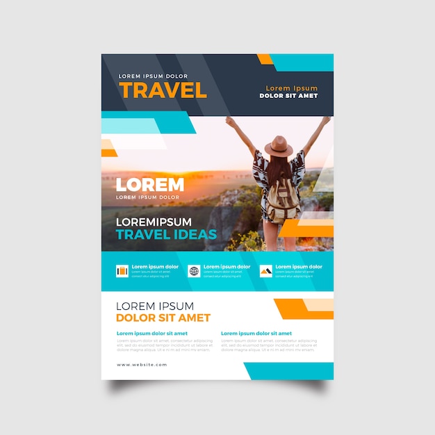 Free vector template theme for traveling poster