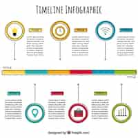 Vettore gratuito modello di infografica linea temporale