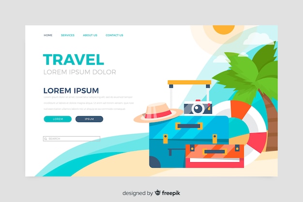 Template travel landing page