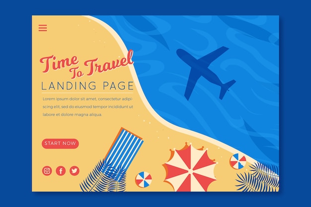 Template travel landing page