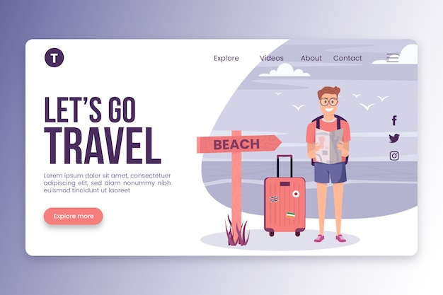 Template travel landing page