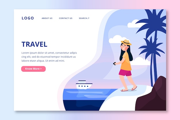 Template travel landing page