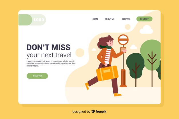 Template travel landing page