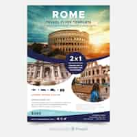 Free vector template travel poster with photo