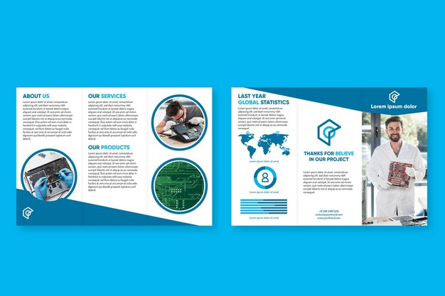Template for trifold brochure format