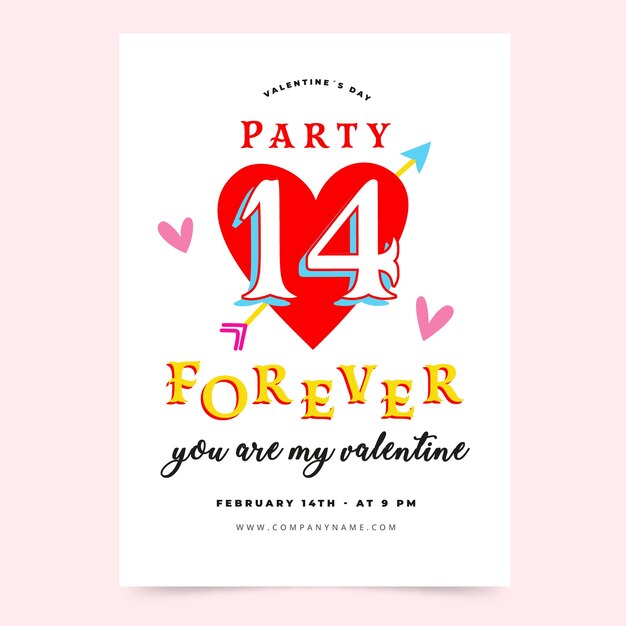 Free vector template for valentines day party