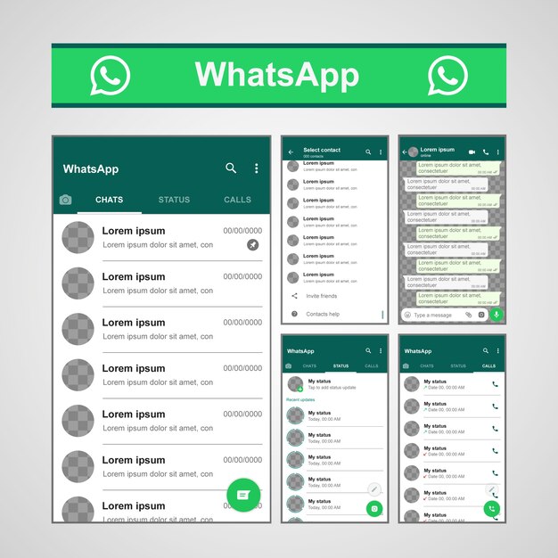 Download Whatsapp chat template Vector | Premium Download