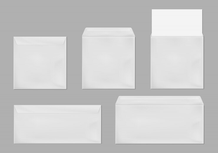 Free Vector template of white square and standart envelope