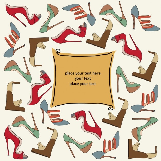 Бесплатное векторное изображение Мода фон с сексуальными обувь