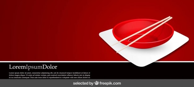 Free vector template with chinese bowl