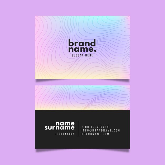 Template with distorted lines for business cards