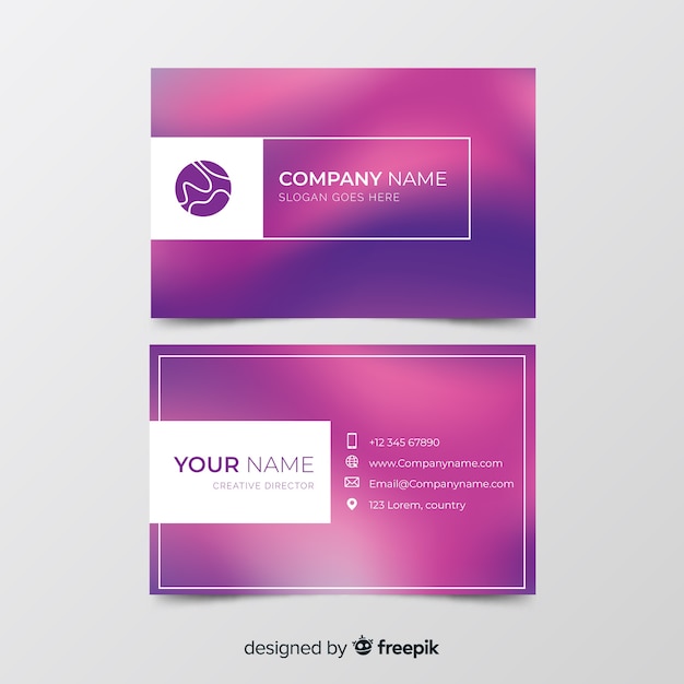 Template with gradient business card 