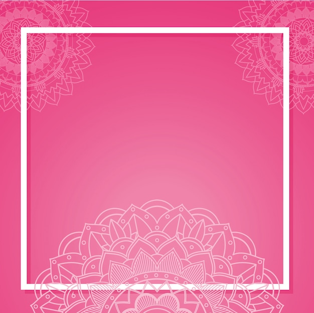 Template with mandala banners