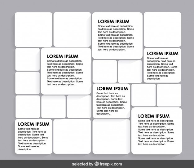 Free Vector template with rounded squares in white color