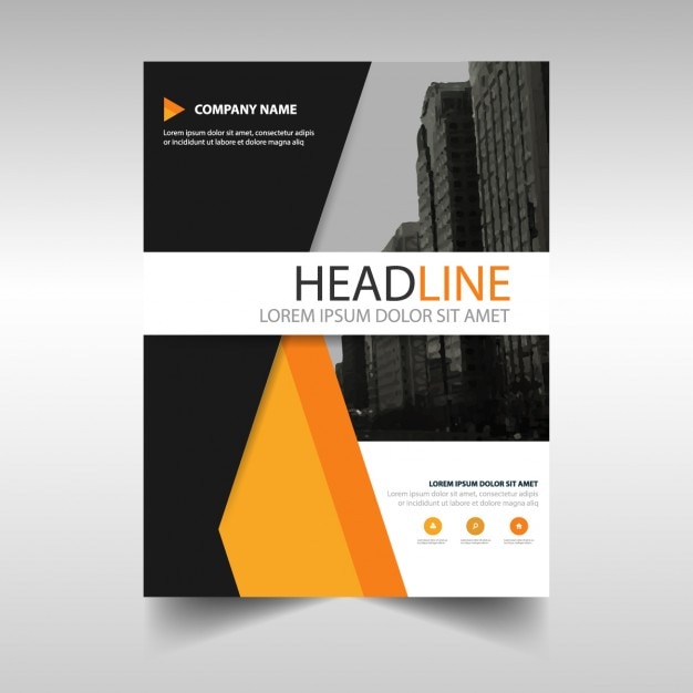 Template for yellow geometric brochure