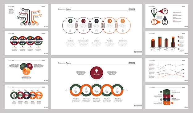 Free vector ten accounting slide templates set