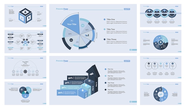 Free vector ten analytics slide templates set