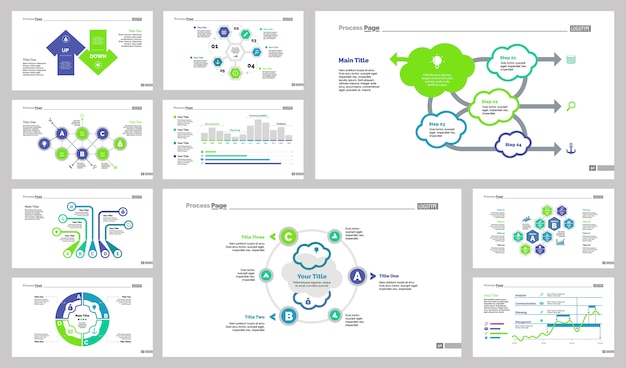 Ten finance slide templates set