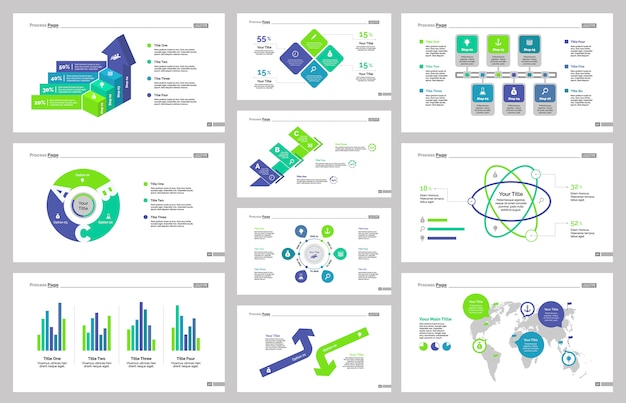 Ten logistics slide templates set