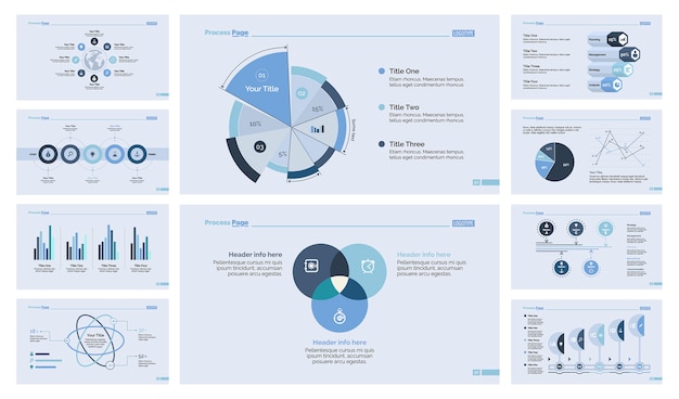 Free vector ten management slide templates set