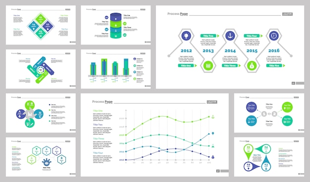 10のマーケティングチャートスライドテンプレートセット