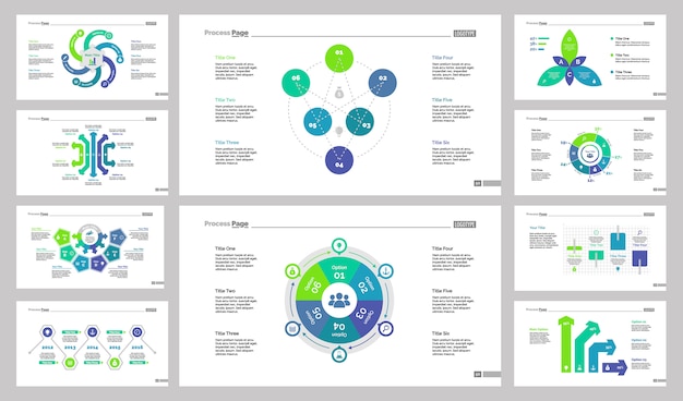 Free vector ten planning slide templates set