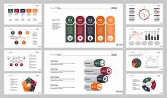 Free vector ten statistics slide templates set