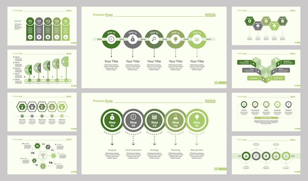 Free vector ten training slide templates set