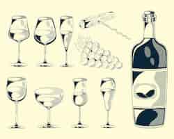 Free vector ten wine drinks icons