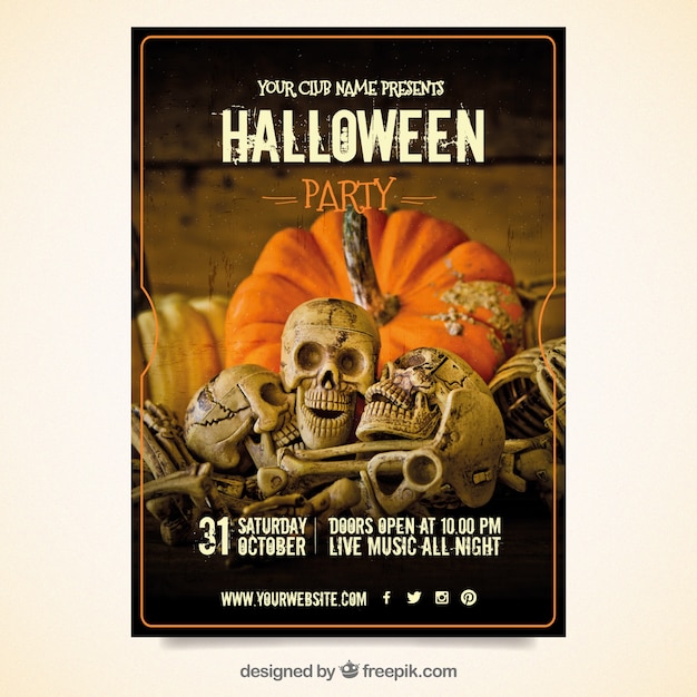 Free vector tenebrous halloween party poster