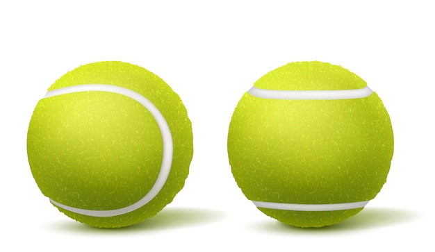 Tennis ball top, side view realistic vector