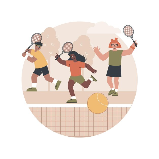 Tennis camp abstract illustration