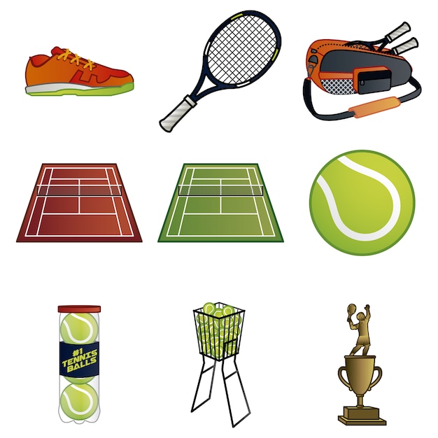 Коллекция теннисных элементов