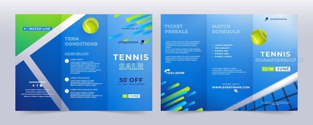 Tennis sport and activity business brochure template