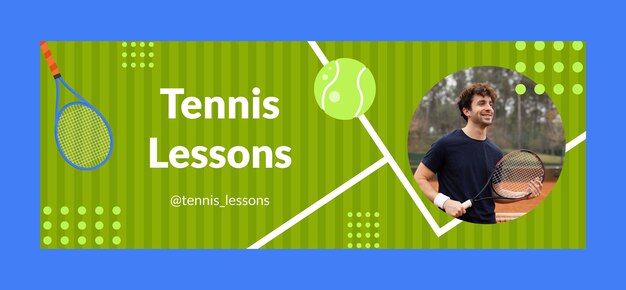 tennis sport and activity social media cover template