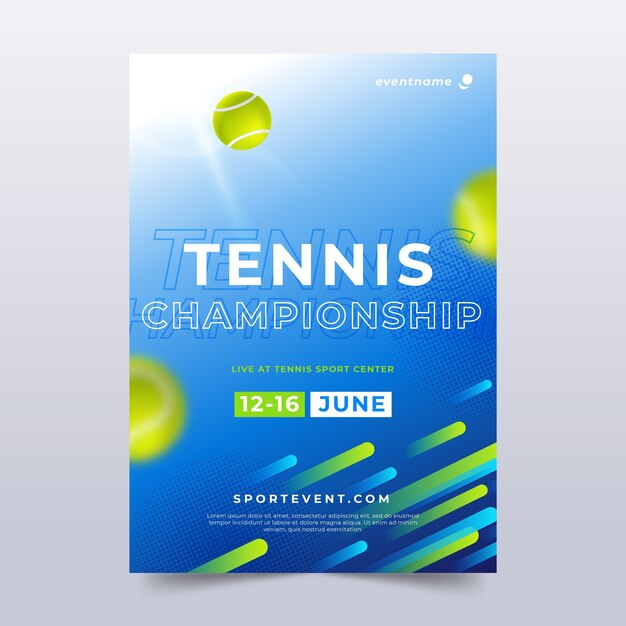 Tennis sport and activity vertical poster template template