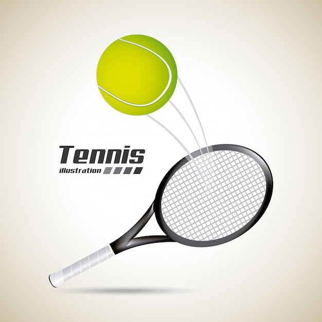Tennis with ball and racket