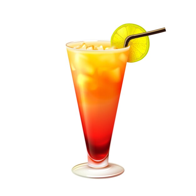 Tequila sunrise cocktail realistic