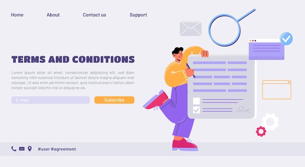 Terms and conditions landing account security